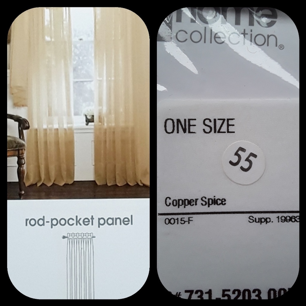 2 Copper Spice Sheer Panels - Picture 2 of 4
